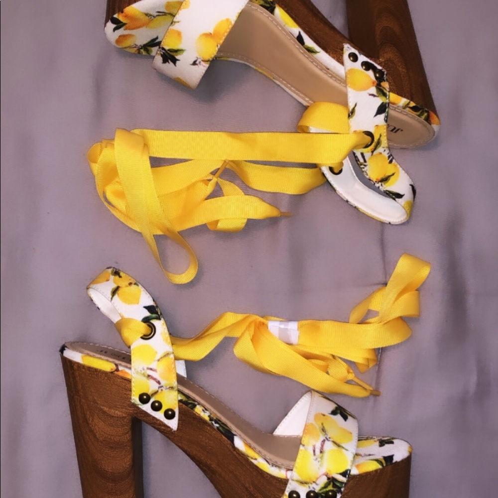 Yellow Lemon Block Heel/Sandal